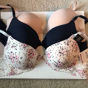 Laura Ashley 3 pack of 34B light PU bras
